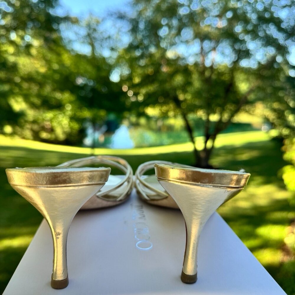 Jimmy Choo Ivana Gold Patent Leather - Picture 3 of 5